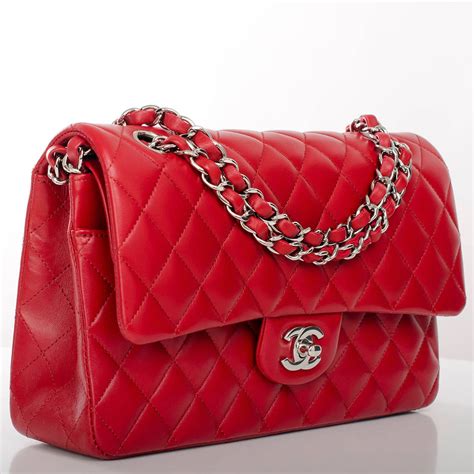 red chanel handbag|large chanel handbags red.